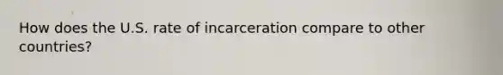 How does the U.S. rate of incarceration compare to other countries?