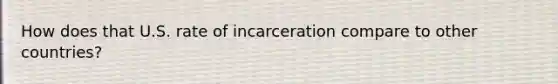 How does that U.S. rate of incarceration compare to other countries?