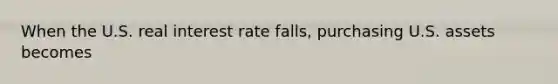 When the U.S. real interest rate falls, purchasing U.S. assets becomes