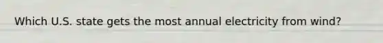 Which U.S. state gets the most annual electricity from wind?