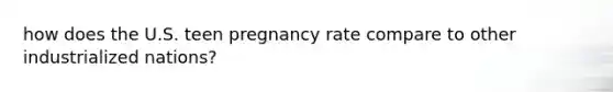 how does the U.S. teen pregnancy rate compare to other industrialized nations?