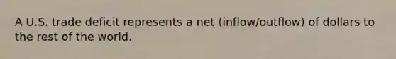 A U.S. trade deficit represents a net (inflow/outflow) of dollars to the rest of the world.