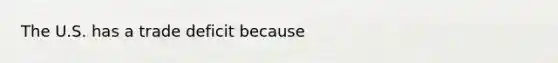 The U.S. has a trade deficit because