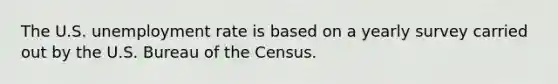 The U.S. unemployment rate is based on a yearly survey carried out by the U.S. Bureau of the Census.