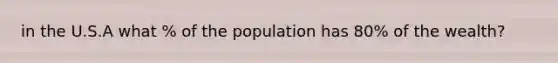 in the U.S.A what % of the population has 80% of the wealth?