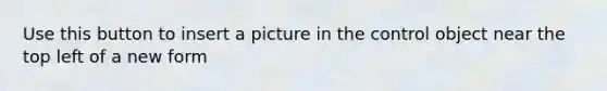 Use this button to insert a picture in the control object near the top left of a new form