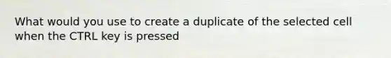 What would you use to create a duplicate of the selected cell when the CTRL key is pressed