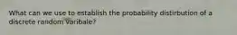 What can we use to establish the probability distirbution of a discrete random varibale?