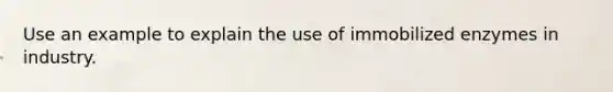 Use an example to explain the use of immobilized enzymes in industry.