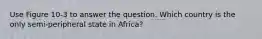 Use Figure 10-3 to answer the question. Which country is the only semi-peripheral state in Africa?