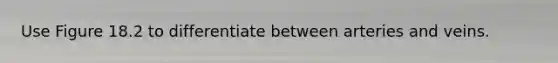 Use Figure 18.2 to differentiate between arteries and veins.