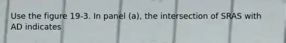 Use the figure 19-3. In panel (a), the intersection of SRAS with AD indicates