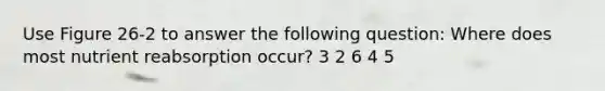 Use Figure 26-2 to answer the following question: Where does most nutrient reabsorption occur? 3 2 6 4 5