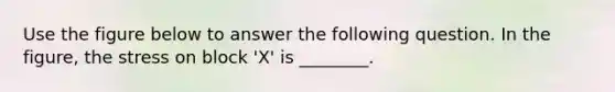 Use the figure below to answer the following question. In the figure, the stress on block 'X' is ________.