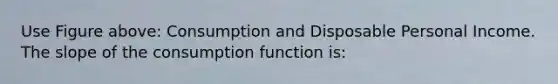 Use Figure above: Consumption and Disposable Personal Income. The slope of the consumption function is: