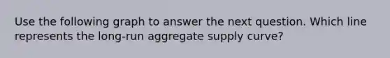 Use the following graph to answer the next question. Which line represents the long-run aggregate supply curve?