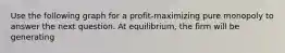 Use the following graph for a profit-maximizing pure monopoly to answer the next question. At equilibrium, the firm will be generating