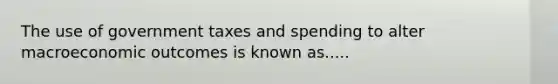 The use of government taxes and spending to alter macroeconomic outcomes is known as.....