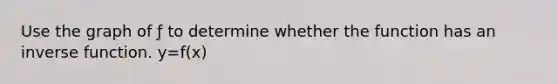 Use the graph of ƒ to determine whether the function has an inverse function. y=f(x)