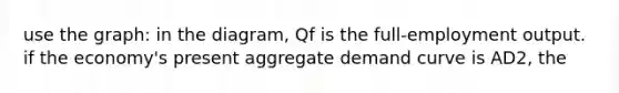 use the graph: in the diagram, Qf is the full-employment output. if the economy's present aggregate demand curve is AD2, the