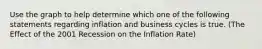 Use the graph to help determine which one of the following statements regarding inflation and business cycles is true. (The Effect of the 2001 Recession on the Inflation Rate)