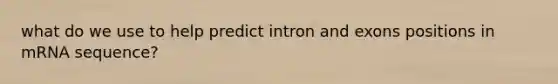 what do we use to help predict intron and exons positions in mRNA sequence?