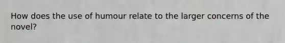 How does the use of humour relate to the larger concerns of the novel?