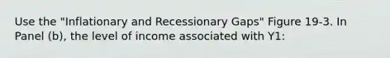 Use the "Inflationary and Recessionary Gaps" Figure 19-3. In Panel (b), the level of income associated with Y1: