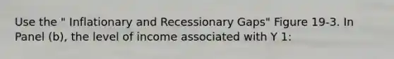 Use the " Inflationary and Recessionary Gaps" Figure 19-3. In Panel (b), the level of income associated with Y 1: