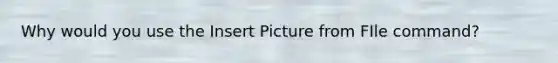 Why would you use the Insert Picture from FIle command?