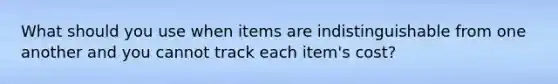 What should you use when items are indistinguishable from one another and you cannot track each item's cost?