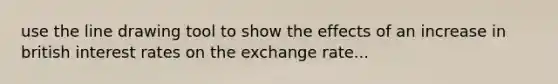 use the line drawing tool to show the effects of an increase in british interest rates on the exchange rate...