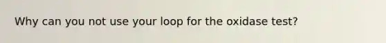 Why can you not use your loop for the oxidase test?