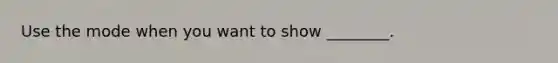Use the mode when you want to show​ ________.