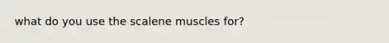 what do you use the scalene muscles for?