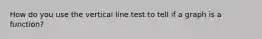 How do you use the vertical line test to tell if a graph is a function?