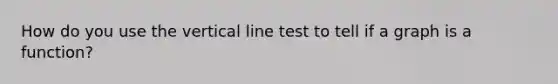 How do you use the vertical line test to tell if a graph is a function?