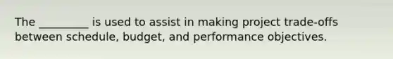 The _________ is used to assist in making project trade-offs between schedule, budget, and performance objectives.