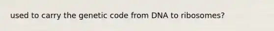 used to carry the genetic code from DNA to ribosomes?