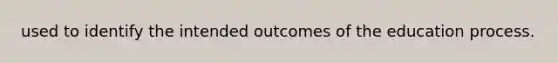 used to identify the intended outcomes of the education process.