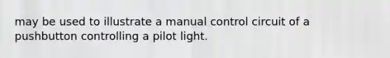 may be used to illustrate a manual control circuit of a pushbutton controlling a pilot light.