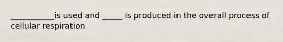 ___________is used and _____ is produced in the overall process of cellular respiration