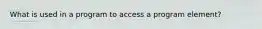 What is used in a program to access a program element?