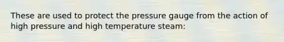 These are used to protect the pressure gauge from the action of high pressure and high temperature steam: