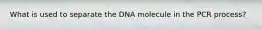 What is used to separate the DNA molecule in the PCR process?