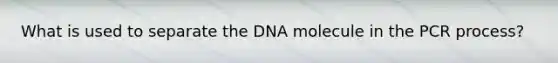 What is used to separate the DNA molecule in the PCR process?