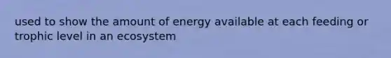 used to show the amount of energy available at each feeding or trophic level in an ecosystem