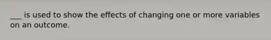 ___ is used to show the effects of changing one or more variables on an outcome.