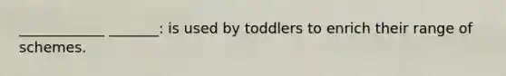 ____________ _______: is used by toddlers to enrich their range of schemes.