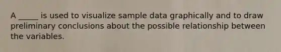 A _____ is used to visualize sample data graphically and to draw preliminary conclusions about the possible relationship between the variables.